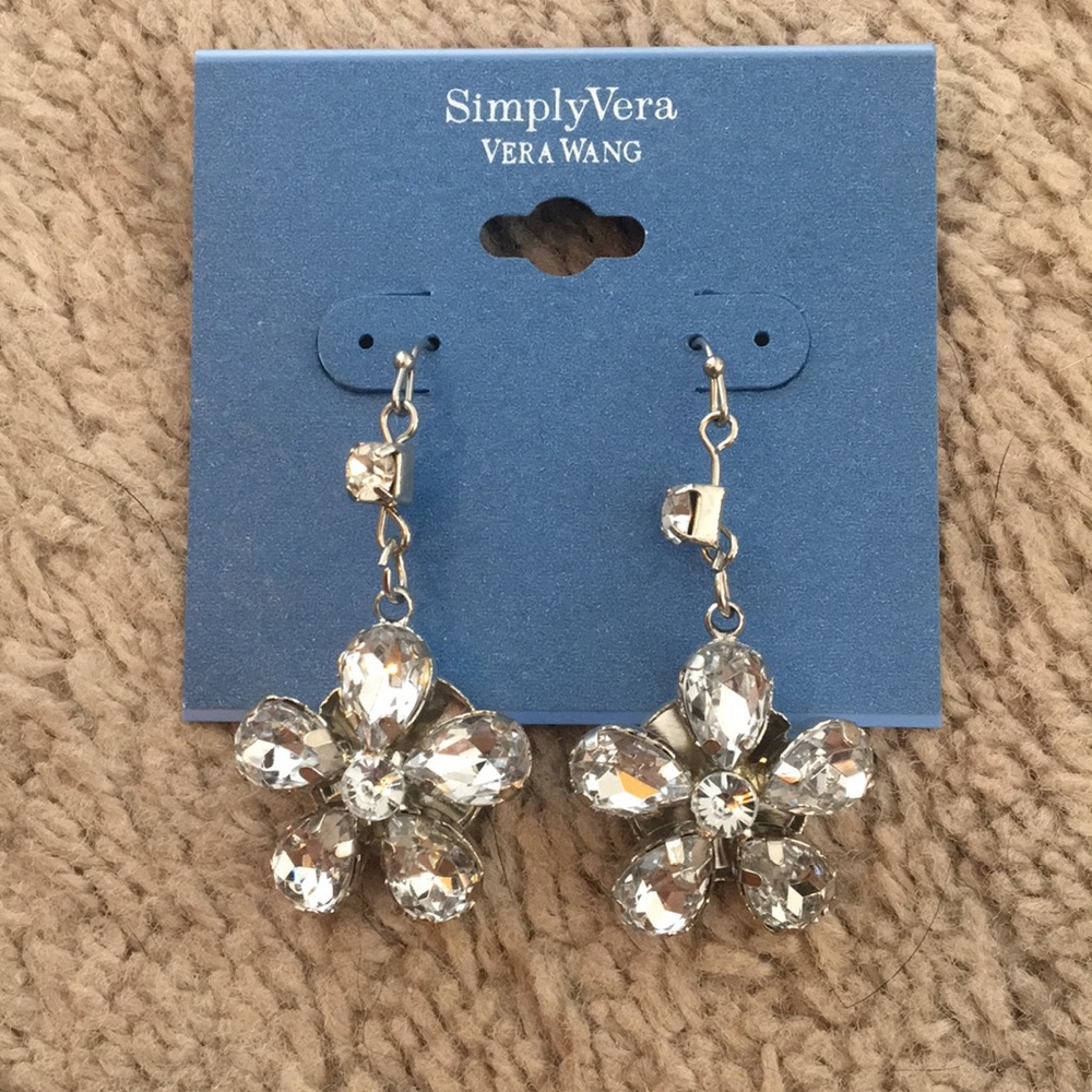 Never Worn Rhinestone Flower Earrings